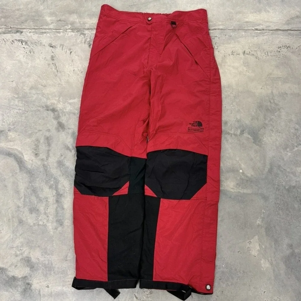 The North Face Extreme Gear Ski Pants Red Black Vintage Mens Snow Trousers‎ 90s